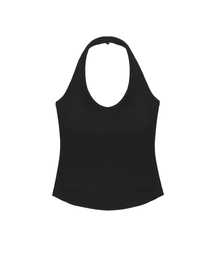 DEEP HALTER TOP_BLACK