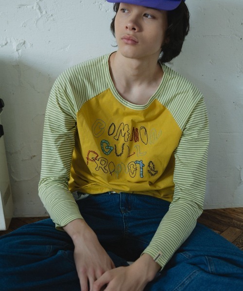 common gull products.(コモンガルプロダクツ)の「暮れかけのラグラン(Tシャツ/カットソー・レディース・ネイビー/ダークブラウン系/キナリ/イエロー系/イエロー系1/ミント・SMALL/MEDIUM/LARGE)」の6枚目の写真