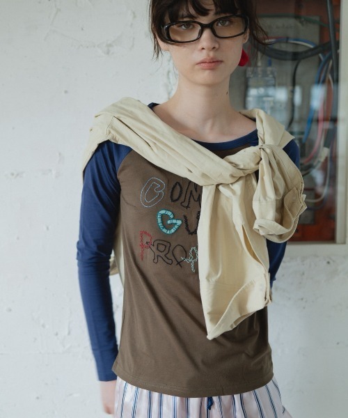 common gull products.(コモンガルプロダクツ)の「暮れかけのラグラン(Tシャツ/カットソー・レディース・ネイビー/ダークブラウン系/キナリ/イエロー系/イエロー系1/ミント・SMALL/MEDIUM/LARGE)」の22枚目の写真