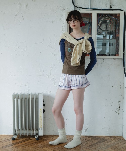 common gull products.(コモンガルプロダクツ)の「暮れかけのラグラン(Tシャツ/カットソー・レディース・ネイビー/ダークブラウン系/キナリ/イエロー系/イエロー系1/ミント・SMALL/MEDIUM/LARGE)」の20枚目の写真