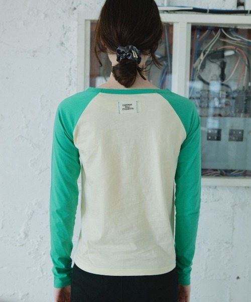 common gull products.(コモンガルプロダクツ)の「暮れかけのラグラン(Tシャツ/カットソー・レディース・ネイビー/ダークブラウン系/キナリ/イエロー系/イエロー系1/ミント・SMALL/MEDIUM/LARGE)」の10枚目の写真