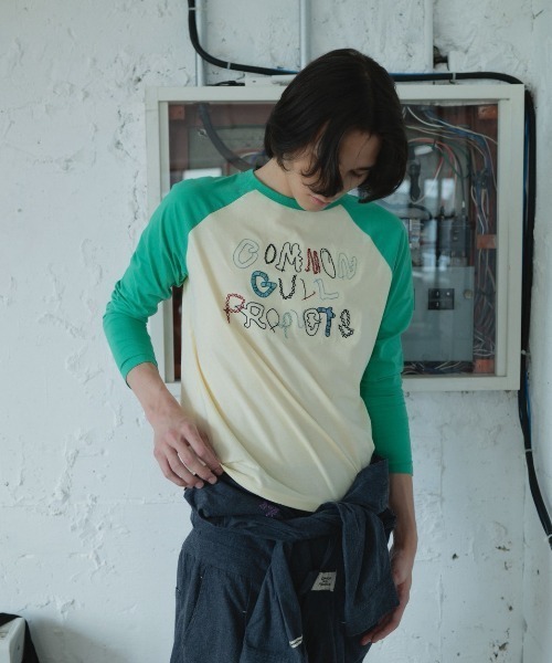 common gull products.(コモンガルプロダクツ)の「暮れかけのラグラン(Tシャツ/カットソー・レディース・ネイビー/ダークブラウン系/キナリ/イエロー系/イエロー系1/ミント・SMALL/MEDIUM/LARGE)」の16枚目の写真