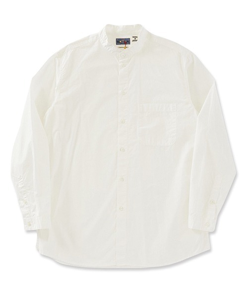 BLUE BLUE JAPAN(ブルーブルージャパン)の「オーガニックブロード スタンドカラーロングスリーブシャツ(シャツ/ブラウス・メンズ・ホワイト・XL/L/M/S)」の1枚目の写真