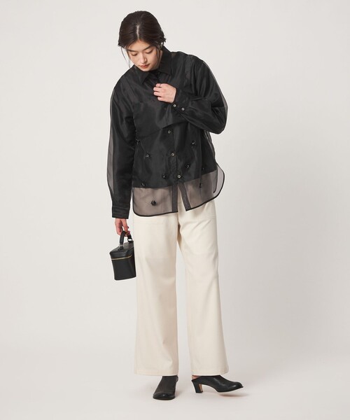 green label relaxing(グリーンレーベルリラクシング)の「<GLR_MINE>ビジュー シャツ&ビスチェ セット(シャツ/ブラウス・レディース・ブラック/ベージュ・FREE)」の15枚目の写真