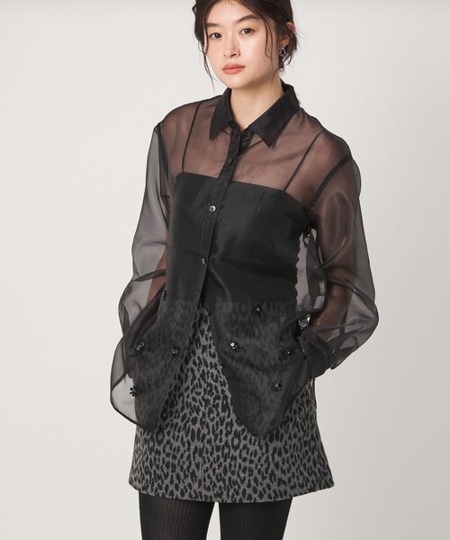 green label relaxing(グリーンレーベルリラクシング)の「<GLR_MINE>ビジュー シャツ&ビスチェ セット(シャツ/ブラウス・レディース・ブラック/ベージュ・FREE)」の16枚目の写真