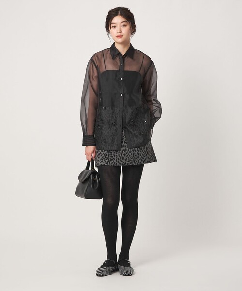 green label relaxing(グリーンレーベルリラクシング)の「<GLR_MINE>ビジュー シャツ&ビスチェ セット(シャツ/ブラウス・レディース・ブラック/ベージュ・FREE)」の17枚目の写真