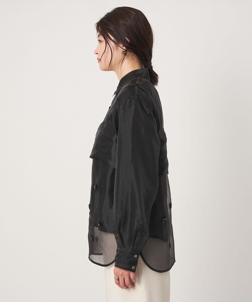 green label relaxing(グリーンレーベルリラクシング)の「<GLR_MINE>ビジュー シャツ&ビスチェ セット(シャツ/ブラウス・レディース・ブラック/ベージュ・FREE)」の20枚目の写真