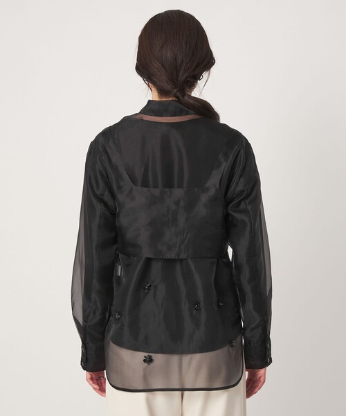 green label relaxing(グリーンレーベルリラクシング)の「<GLR_MINE>ビジュー シャツ&ビスチェ セット(シャツ/ブラウス・レディース・ブラック/ベージュ・FREE)」の21枚目の写真