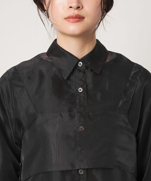 green label relaxing(グリーンレーベルリラクシング)の「<GLR_MINE>ビジュー シャツ&ビスチェ セット(シャツ/ブラウス・レディース・ブラック/ベージュ・FREE)」の22枚目の写真
