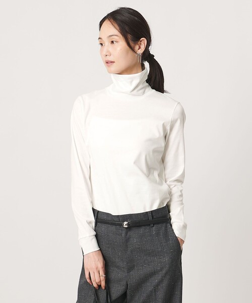 SLOANE(スローン)の「<SLOANE>タートルネック ロングスリーブ カットソー(Tシャツ/カットソー・レディース・グレー系/ホワイト・2)」の3枚目の写真