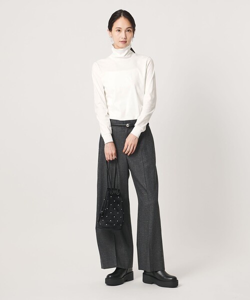 SLOANE(スローン)の「<SLOANE>タートルネック ロングスリーブ カットソー(Tシャツ/カットソー・レディース・グレー系/ホワイト・2)」の4枚目の写真