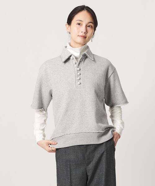SLOANE(スローン)の「<SLOANE>タートルネック ロングスリーブ カットソー(Tシャツ/カットソー・レディース・グレー系/ホワイト・2)」の5枚目の写真