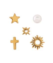 【ステンレス】モチーフピアス[5個セット]