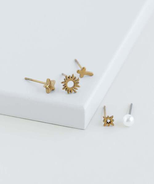 ANEMONE（アネモネ）の「【ステンレス】モチーフピアス[5個セット]（ピアス（両耳用）・レディース・シルバー/ゴールド・FREE）」の8枚目の写真