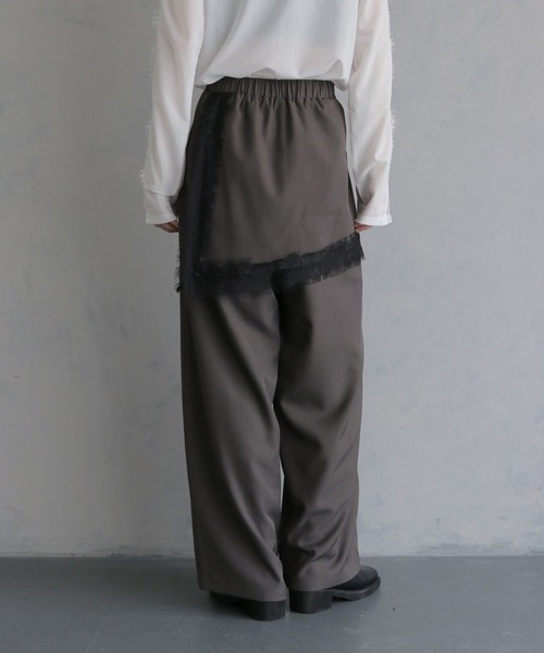 &g'aime(アンジェム)の「【&g'aime 】レースレイヤードパンツ Lace Layered Pants(スラックス・レディース・ブラウン/ブラック・FREE)」の7枚目の写真