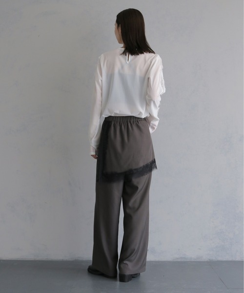 &g'aime(アンジェム)の「【&g'aime 】レースレイヤードパンツ Lace Layered Pants(スラックス・レディース・ブラウン/ブラック・FREE)」の12枚目の写真