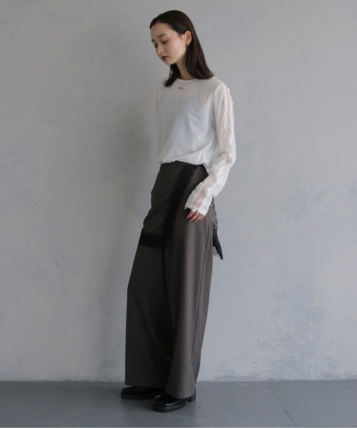 &g'aime(アンジェム)の「【&g'aime 】レースレイヤードパンツ Lace Layered Pants(スラックス・レディース・ブラウン/ブラック・FREE)」の11枚目の写真