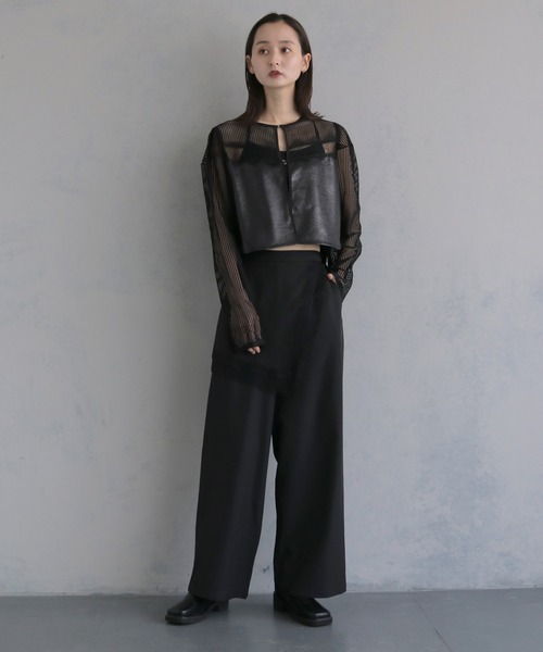 &g'aime(アンジェム)の「【&g'aime 】レースレイヤードパンツ Lace Layered Pants(スラックス・レディース・ブラウン/ブラック・FREE)」の20枚目の写真