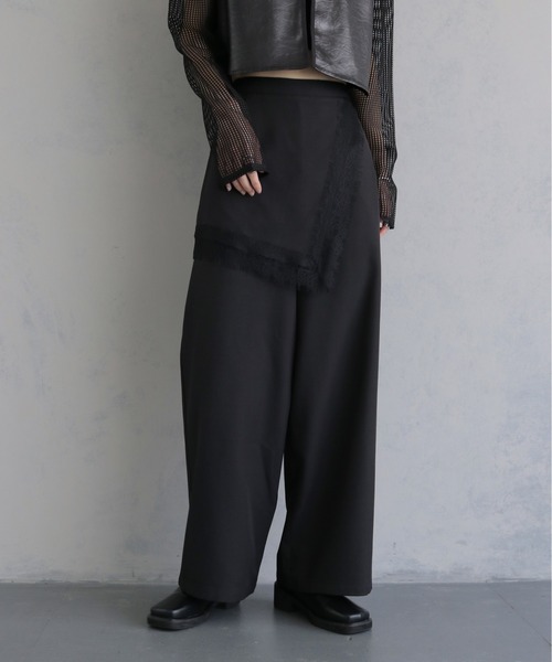 &g'aime(アンジェム)の「【&g'aime 】レースレイヤードパンツ Lace Layered Pants(スラックス・レディース・ブラウン/ブラック・FREE)」の14枚目の写真