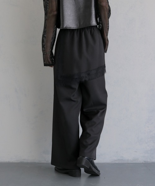 &g'aime(アンジェム)の「【&g'aime 】レースレイヤードパンツ Lace Layered Pants(スラックス・レディース・ブラウン/ブラック・FREE)」の16枚目の写真