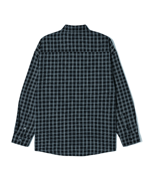 ADHOC（アドホック）の「メンズ ワンポケット チェック 長袖シャツ (ブラック) (HC7LS01)（シャツ/ブラウス・メンズ・その他・100）」の2枚目の写真
