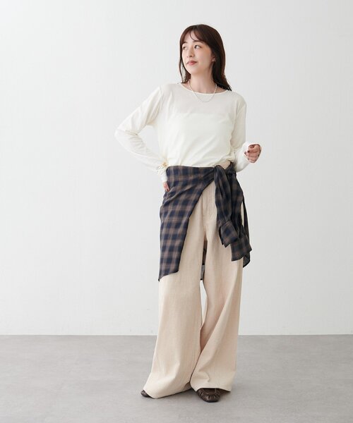 DISCOAT(ディスコート)の「コーデュロイワイドパンツ(その他パンツ・レディース・ブラウン/ピンク/アイボリー・LARGE/MEDIUM)」の11枚目の写真