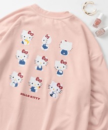 sanrio（サンリオ）の「【71】【Sanrio/サンリオ】キャラクター バックプリント ビッグシルエット スウェット/ハローキティ/ポムポムプリン/マイメロディ/シナモロール/サンリオキャラクターズ/ワンポイントサガラ刺繍/トレーナー/レディース（S）（スウェット）」