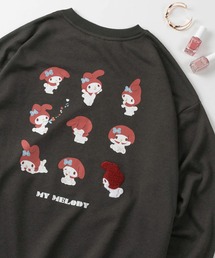 sanrio（サンリオ）の「【71】【Sanrio/サンリオ】キャラクター バックプリント ビッグシルエット スウェット/ハローキティ/ポムポムプリン/マイメロディ/シナモロール/サンリオキャラクターズ/ワンポイントサガラ刺繍/トレーナー/レディース（S）（スウェット）」