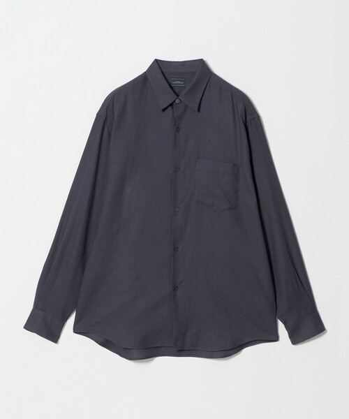 green label relaxing（グリーンレーベルリラクシング）の「コットン レーヨン パターン ジャストルーズ レギュラーカラー 長袖 シャツ（シャツ/ブラウス・メンズ・ベージュ/ダークブラウン/ダークグレー・S/L/M/XL）」の12枚目の写真