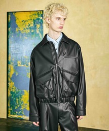 HARE（ハレ）の「【合成皮革】【SET UP対応】A-2レザーショートブルゾン(HARE)（ブルゾン）」