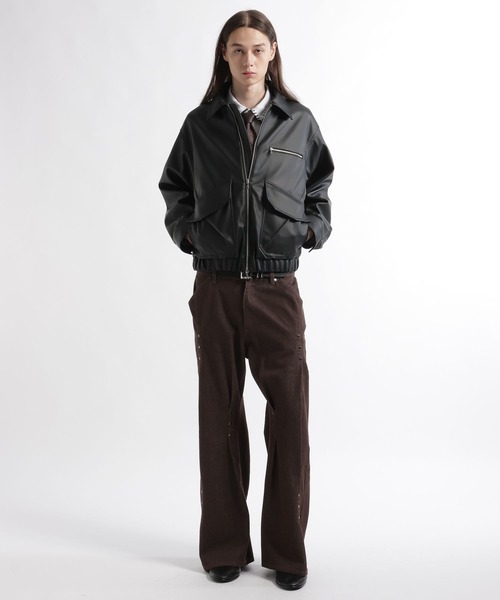 HARE（ハレ）の「【合成皮革】【SET UP対応】A-2レザーショートブルゾン(HARE)（ブルゾン・メンズ・ブラック/レッド/グレー系その他・SMALL/MEDIUM）」の11枚目の写真