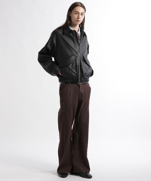 HARE（ハレ）の「【合成皮革】【SET UP対応】A-2レザーショートブルゾン(HARE)（ブルゾン・メンズ・ブラック/レッド/グレー系その他・SMALL/MEDIUM）」の12枚目の写真