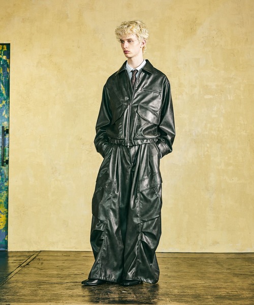 HARE（ハレ）の「【合成皮革】【SET UP対応】A-2レザーショートブルゾン(HARE)（ブルゾン・メンズ・ブラック/レッド/グレー系その他・SMALL/MEDIUM）」の14枚目の写真