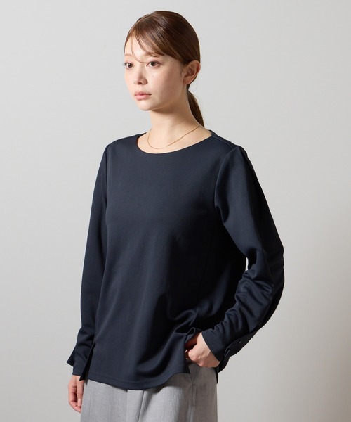 etre pret(エトレプレ)の「タックスリーブ長袖ブラウス(ビジネスシャツ・レディース・アイボリー/ネイビー・LL/L/M/S)」の13枚目の写真