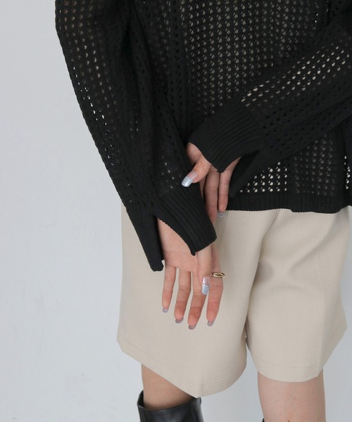 CLEIO（クレイオ）の「【CLEIO】メッシュポロニット MESH POLO KNIT（ニット/セーター・レディース・アイボリー/ベージュ/ブラック・FREE）」の19枚目の写真