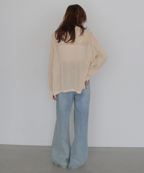 CLEIO（クレイオ）の「【CLEIO】メッシュポロニット MESH POLO KNIT（ニット/セーター・レディース・アイボリー/ベージュ/ブラック・FREE）」の16枚目の写真