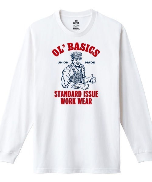 Ol' Basics(オールベーシックス)の「Ol' Basics(オール・ベーシックス) 長袖Tシャツ ロゴ イラスト ワーク プリント 袖リブ ロンT ロングTシャツ トップス カットソー レディース(Tシャツ/カットソー・レディース・ホワイト/ブラック/ヘザーグレー・XS/S)」の2枚目の写真