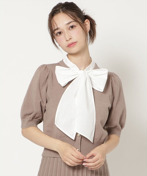 WILLSELECTION(ウィルセレクション)の「【Knit setup Series】リボンタイドッキングパフニット(ニット/セーター・レディース・モカ/ブルー/グレー/ブラック・FREE)」の3枚目の写真