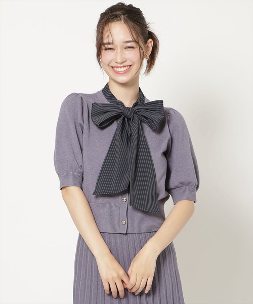 WILLSELECTION(ウィルセレクション)の「【Knit setup Series】リボンタイドッキングパフニット(ニット/セーター・レディース・モカ/ブルー/グレー/ブラック・FREE)」の4枚目の写真