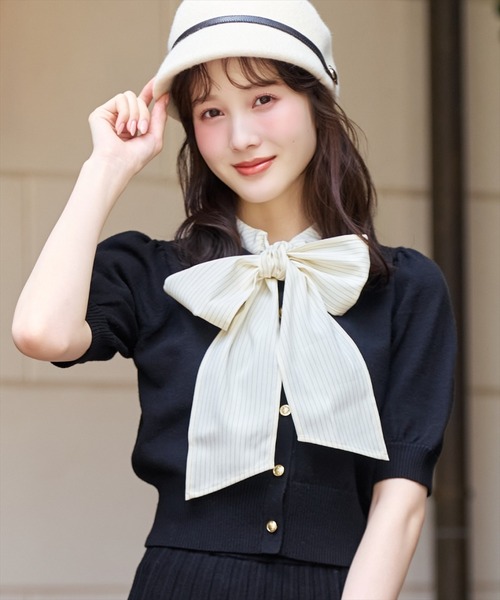 WILLSELECTION(ウィルセレクション)の「【Knit setup Series】リボンタイドッキングパフニット(ニット/セーター・レディース・モカ/ブルー/グレー/ブラック・FREE)」の11枚目の写真