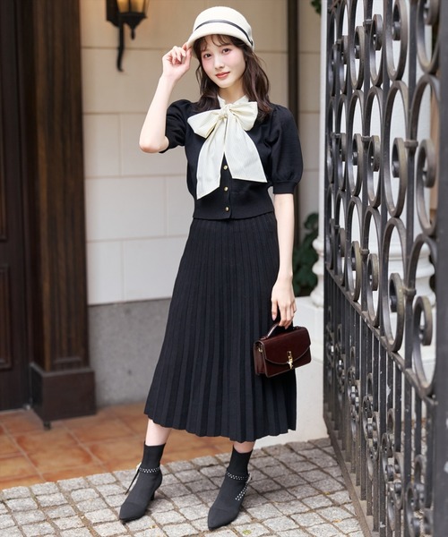 WILLSELECTION(ウィルセレクション)の「【Knit setup Series】リボンタイドッキングパフニット(ニット/セーター・レディース・モカ/ブルー/グレー/ブラック・FREE)」の12枚目の写真