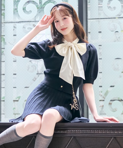 WILLSELECTION(ウィルセレクション)の「【Knit setup Series】リボンタイドッキングパフニット(ニット/セーター・レディース・モカ/ブルー/グレー/ブラック・FREE)」の8枚目の写真
