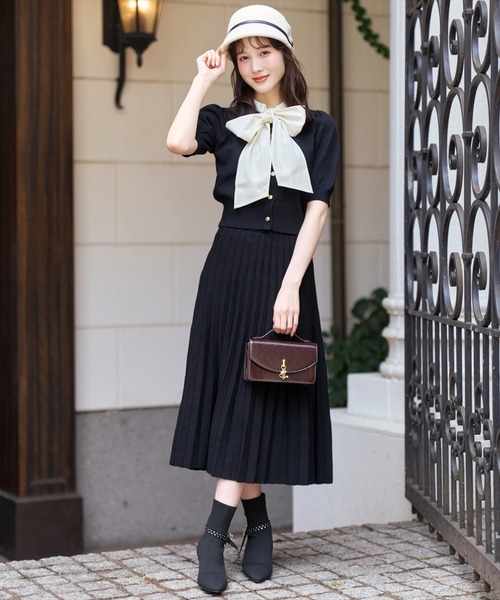 WILLSELECTION(ウィルセレクション)の「【Knit setup Series】リボンタイドッキングパフニット(ニット/セーター・レディース・モカ/ブルー/グレー/ブラック・FREE)」の10枚目の写真