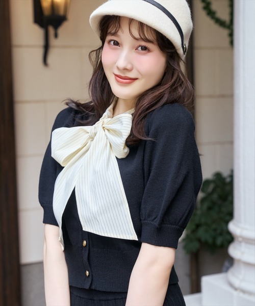WILLSELECTION(ウィルセレクション)の「【Knit setup Series】リボンタイドッキングパフニット(ニット/セーター・レディース・モカ/ブルー/グレー/ブラック・FREE)」の13枚目の写真