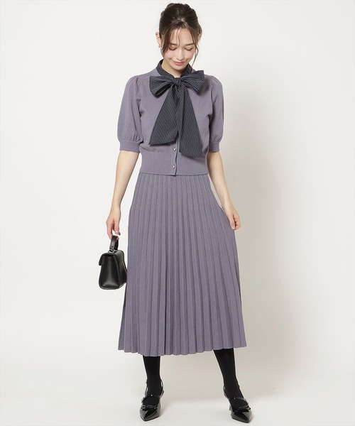 WILLSELECTION(ウィルセレクション)の「【Knit setup Series】リボンタイドッキングパフニット(ニット/セーター・レディース・モカ/ブルー/グレー/ブラック・FREE)」の5枚目の写真