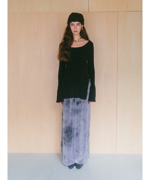 Ruh Dhan(ルーダン)の「Botanical Ice Dye Skirt(スカート・レディース・グレイッシュベージュ/ベージュ・FREE)」の3枚目の写真