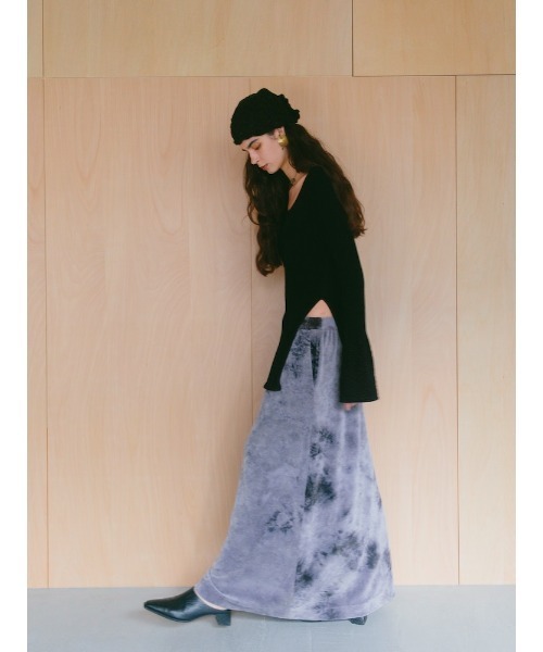 Ruh Dhan(ルーダン)の「Botanical Ice Dye Skirt(スカート・レディース・グレイッシュベージュ/ベージュ・FREE)」の6枚目の写真