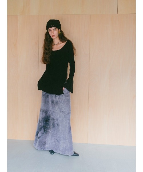 Ruh Dhan(ルーダン)の「Botanical Ice Dye Skirt(スカート・レディース・グレイッシュベージュ/ベージュ・FREE)」の8枚目の写真