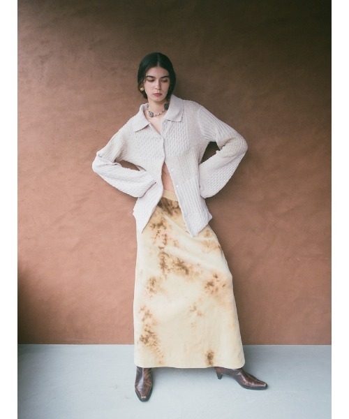 Ruh Dhan(ルーダン)の「Botanical Ice Dye Skirt(スカート・レディース・グレイッシュベージュ/ベージュ・FREE)」の15枚目の写真