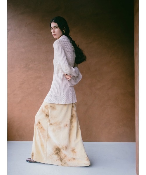 Ruh Dhan(ルーダン)の「Botanical Ice Dye Skirt(スカート・レディース・グレイッシュベージュ/ベージュ・FREE)」の18枚目の写真